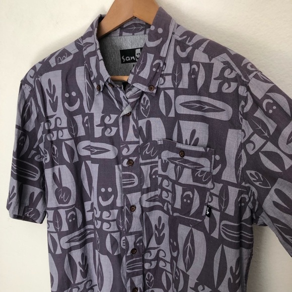 Sanuk Men’s Block Print Button Down Shirt - Picture 4 of 11